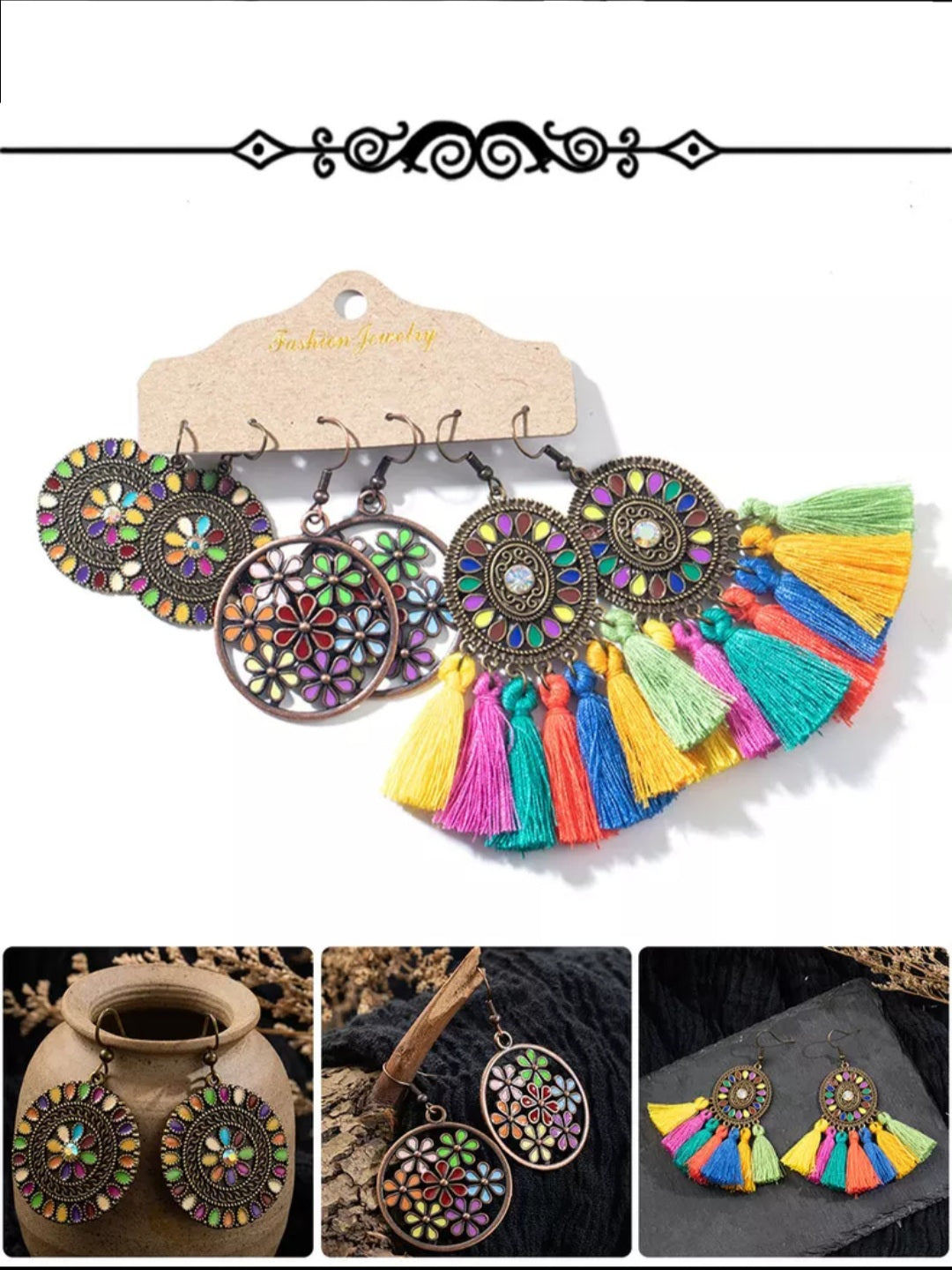 Vintage Bohemian Earrings Set