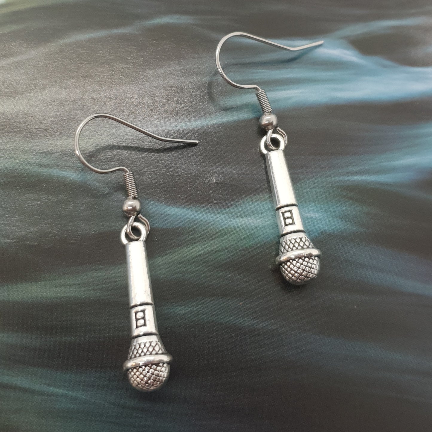 Antique Silver Microphone Earrings