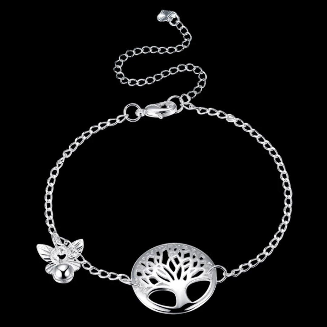 Sterling Silver Tree Of Life Anklet