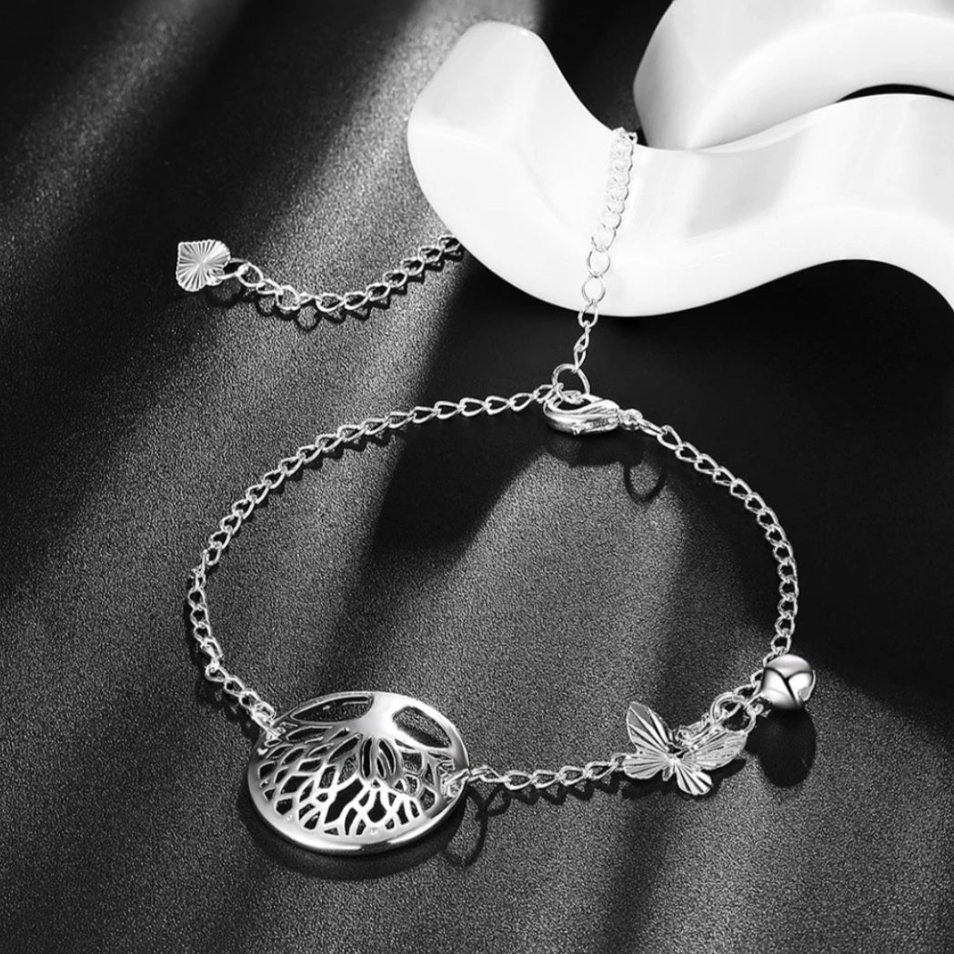 Sterling Silver Tree Of Life Anklet