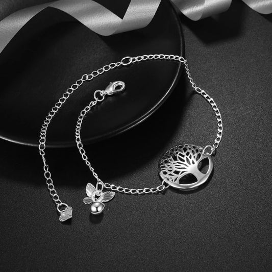 Sterling Silver Tree Of Life Anklet