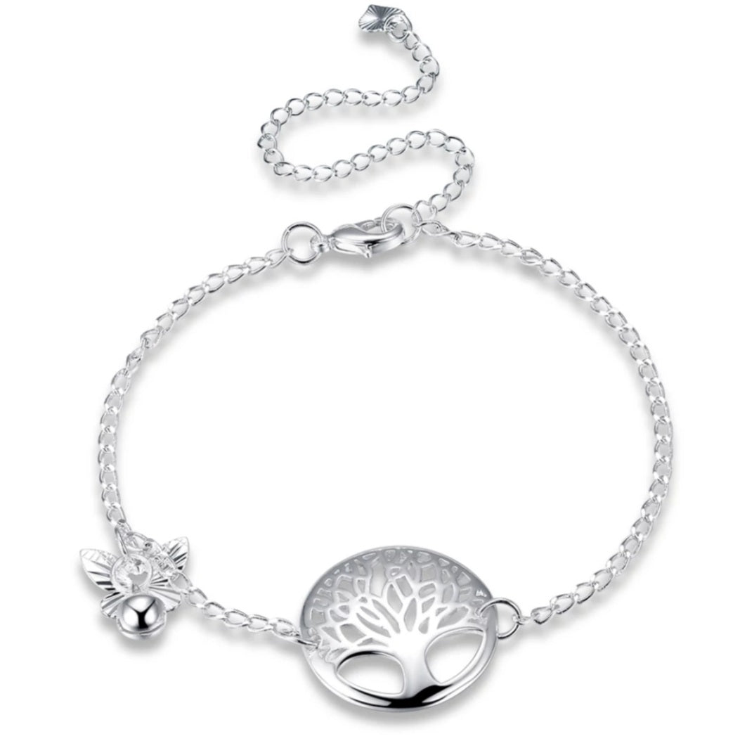 Sterling Silver Tree Of Life Anklet