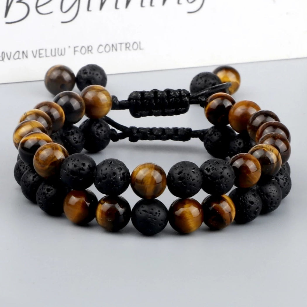 Tiger Eye Beaded Bracelet Set