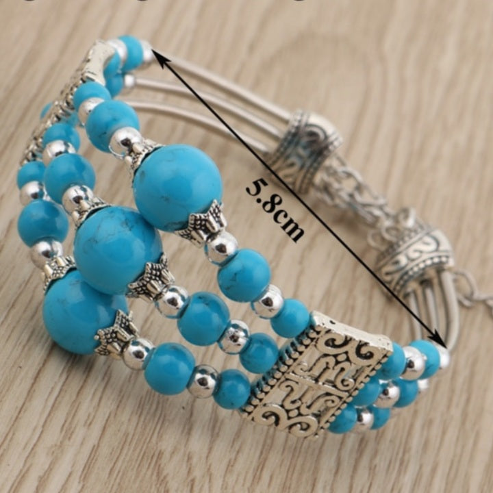 Silver Maxi Boho Bead Bracelet