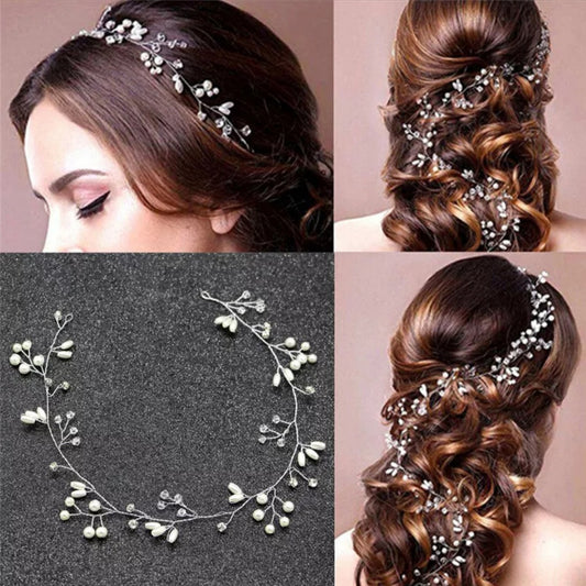 Crystal Pearl Hair Wire