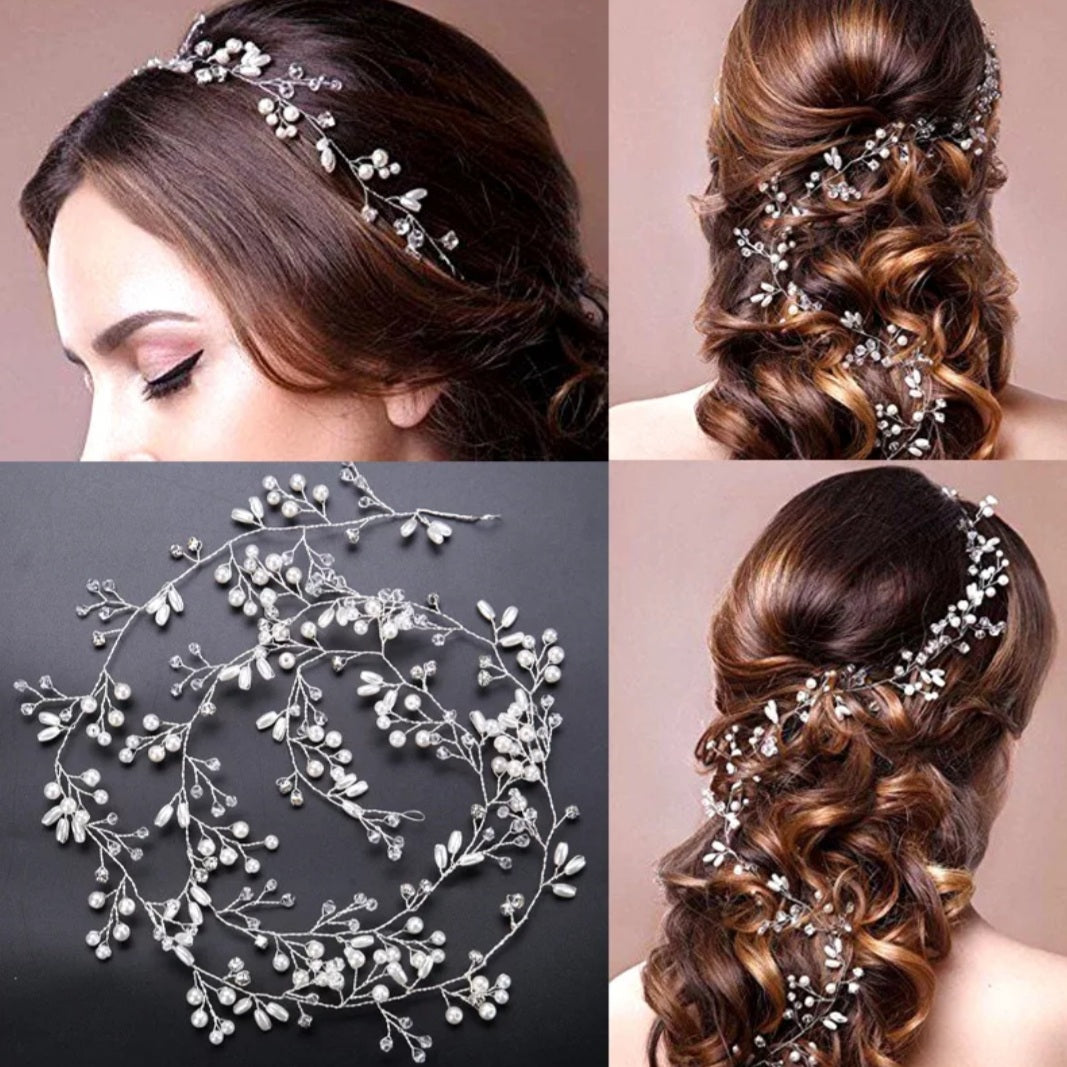 Crystal Pearl Hair Wire