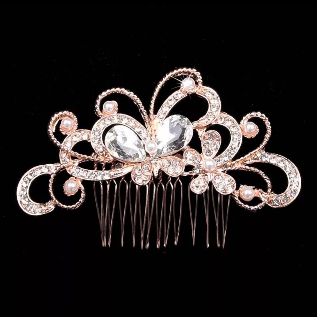 Crystal Butterfly Hair Comb