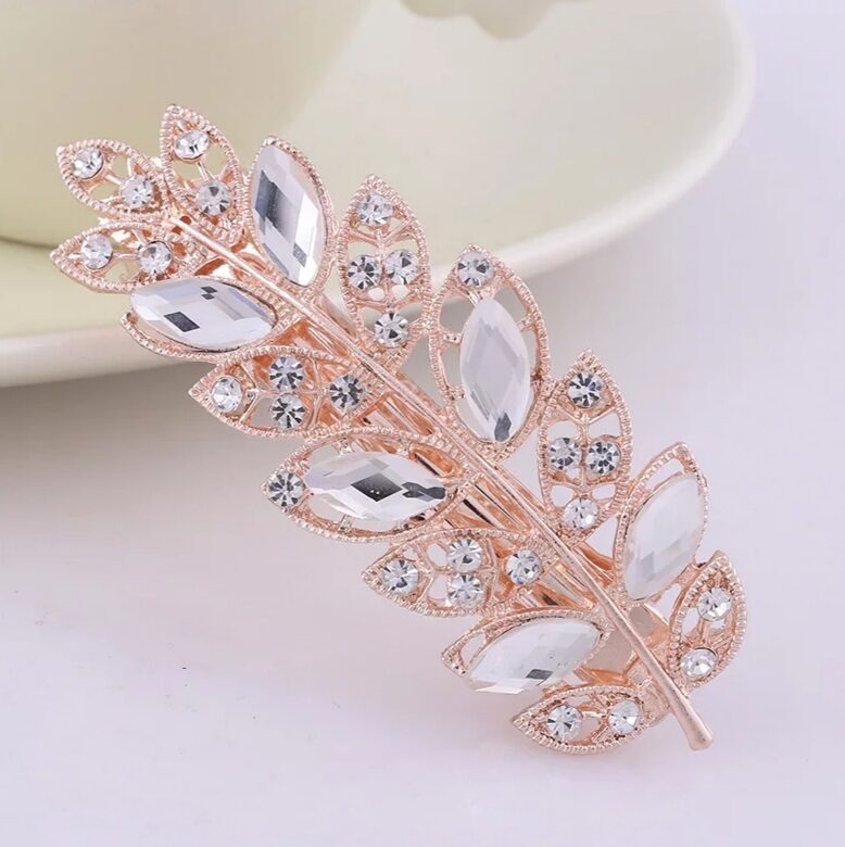 Rose Gold Leaf Spring Hair Clip