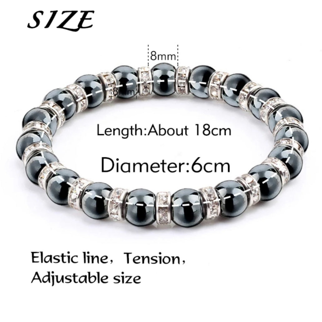 Magnetic Health Natural Hematite Beads Bracelet