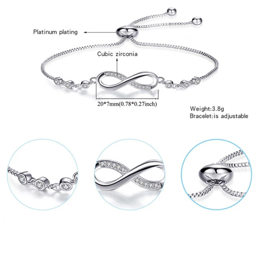 Cubic Zirconia Infinity Bracelet