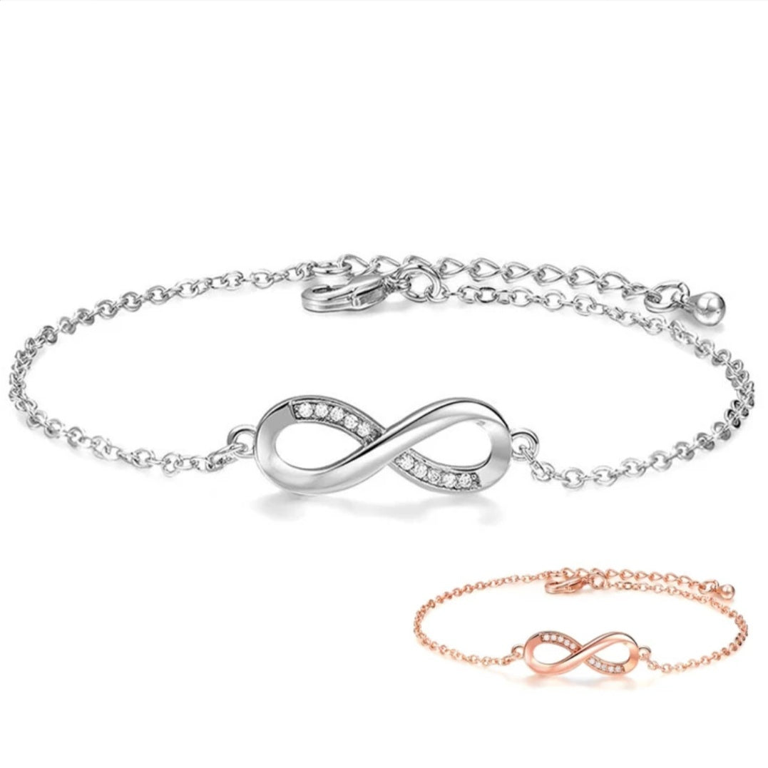 Inlay Zirconia Infinity Bracelet