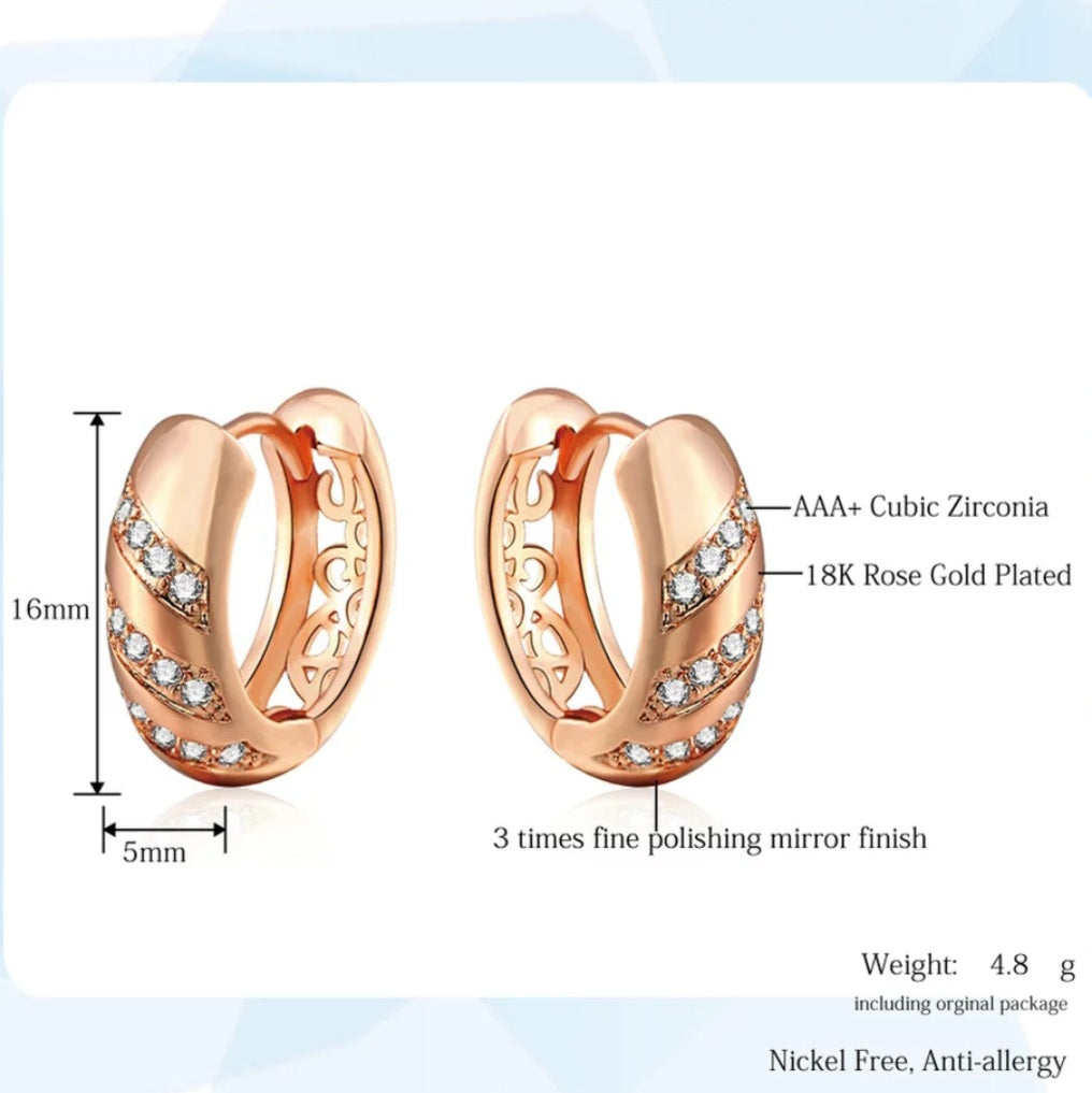 Stylish Cubic Zirconia Hoop Earrings