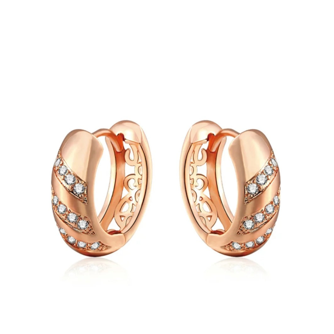 Stylish Cubic Zirconia Hoop Earrings