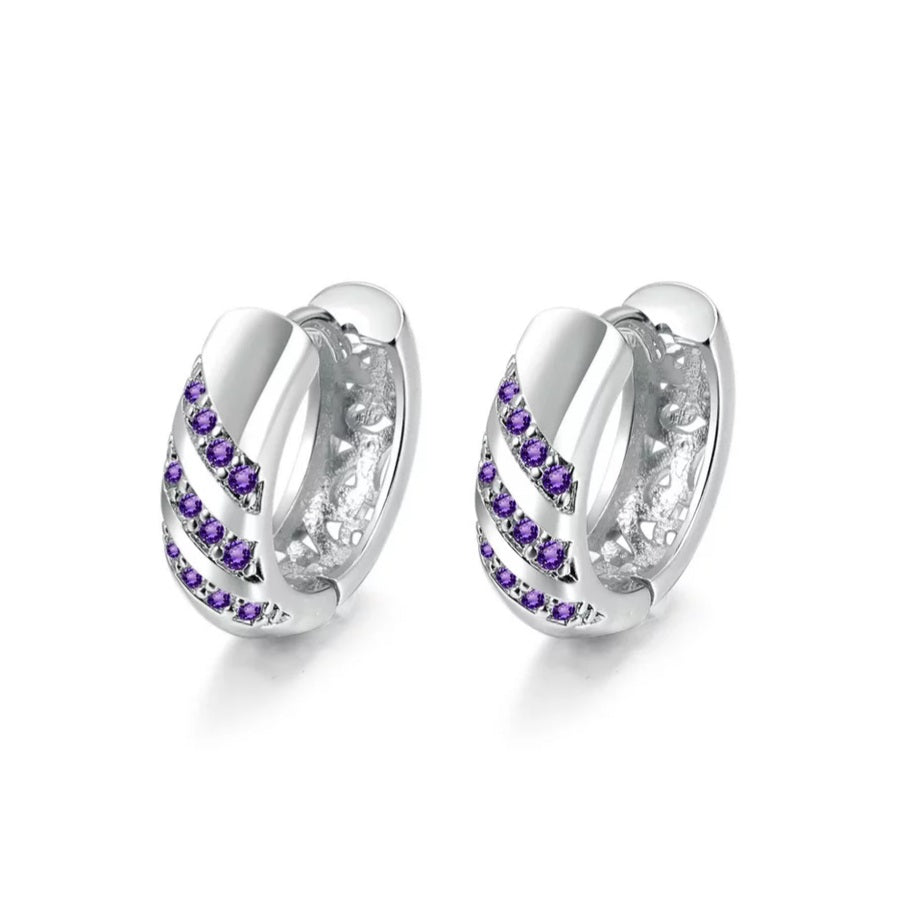 Stylish Cubic Zirconia Hoop Earrings