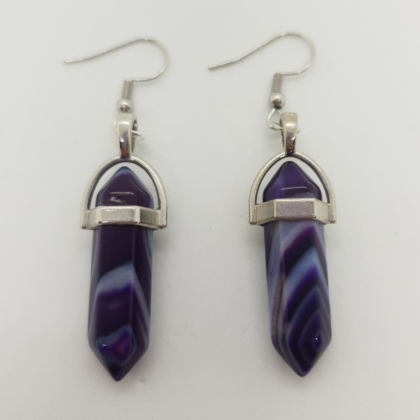 Stripe Onyx Pillar Earrings