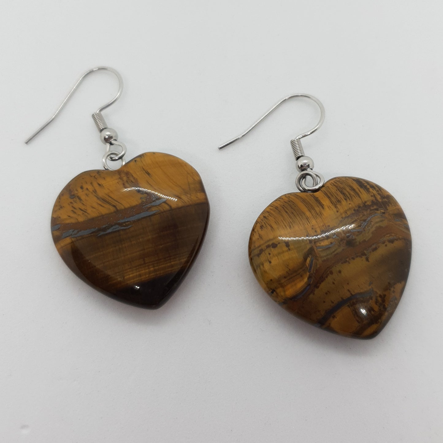 25mm Natural Heart Stone Earrings