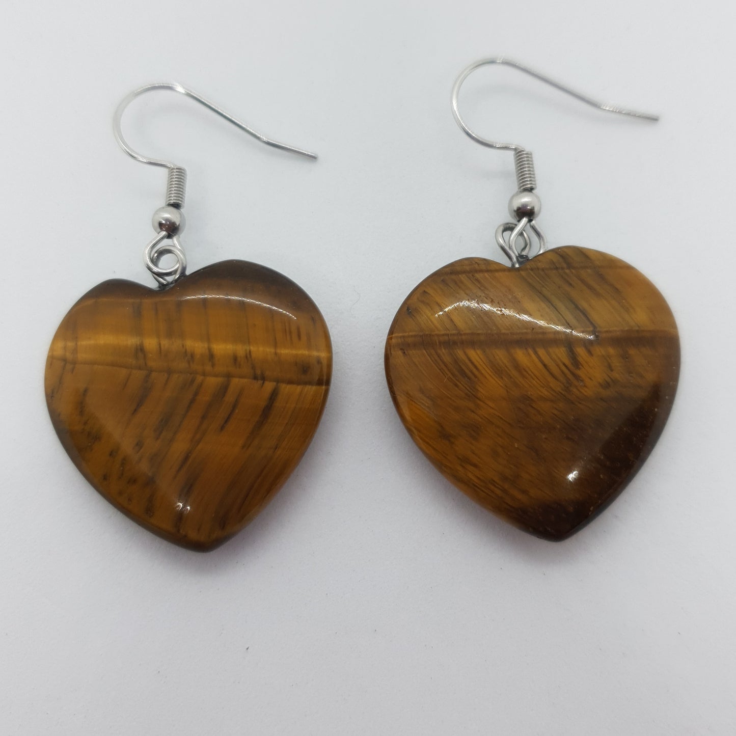 25mm Natural Heart Stone Earrings