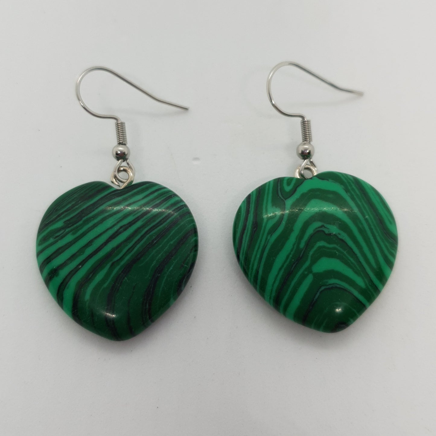 25mm Natural Heart Stone Earrings