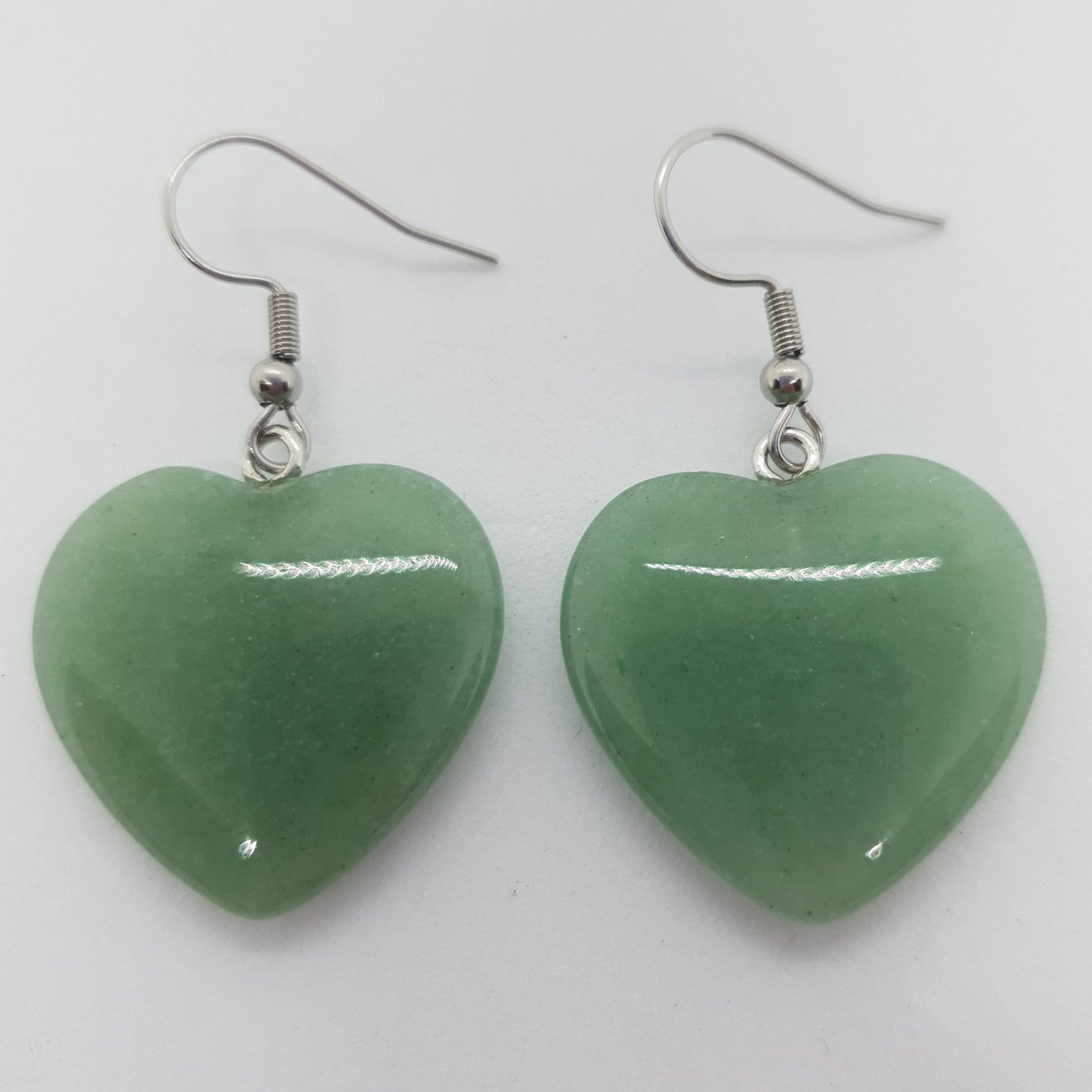 25mm Natural Heart Stone Earrings