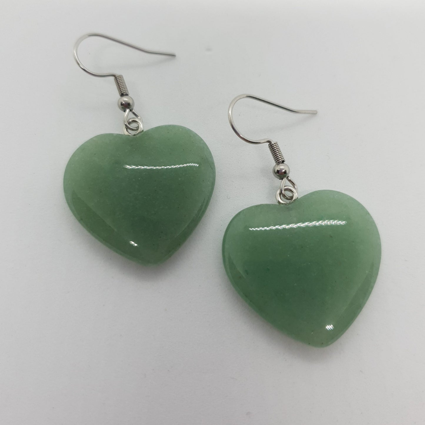 25mm Natural Heart Stone Earrings