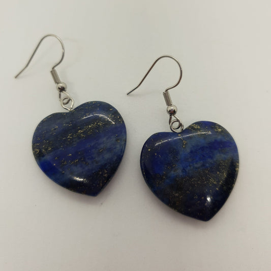 25mm Natural Heart Stone Earrings