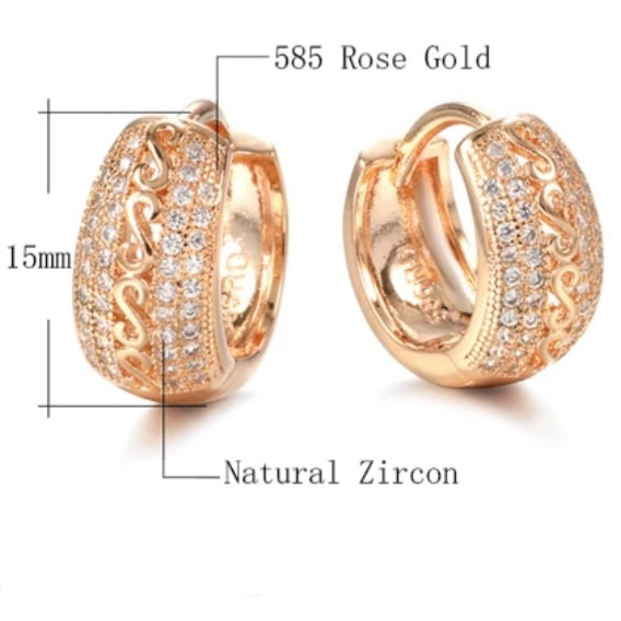 Rose Gold Hollow Cut Scroll Earrings