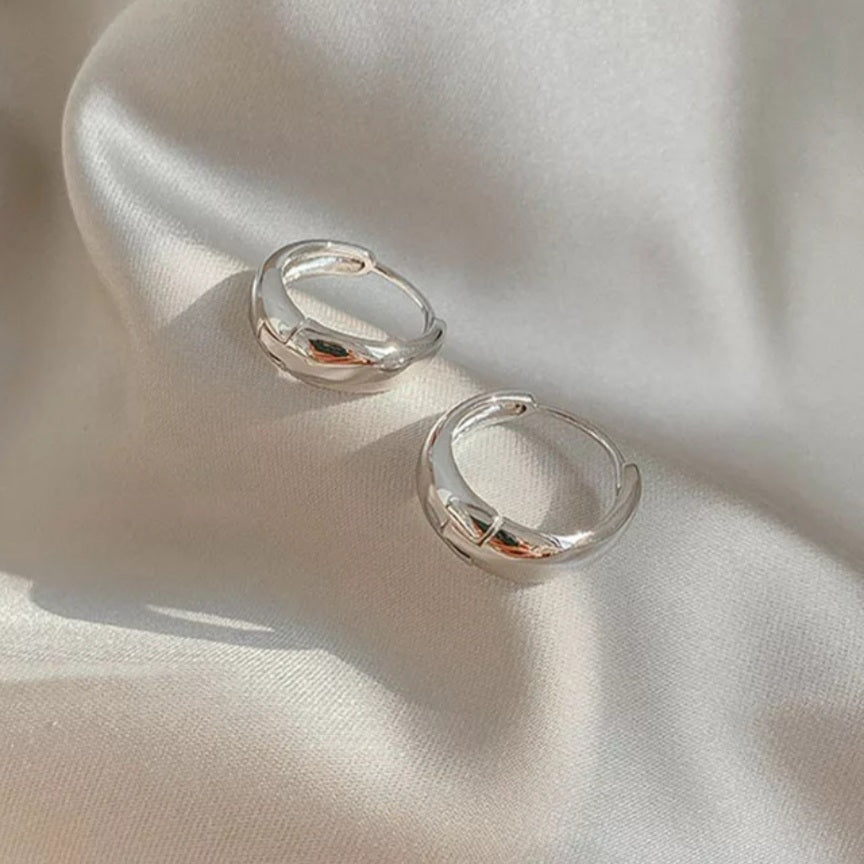 925 Sterling Silver Arc Hoop Earrings