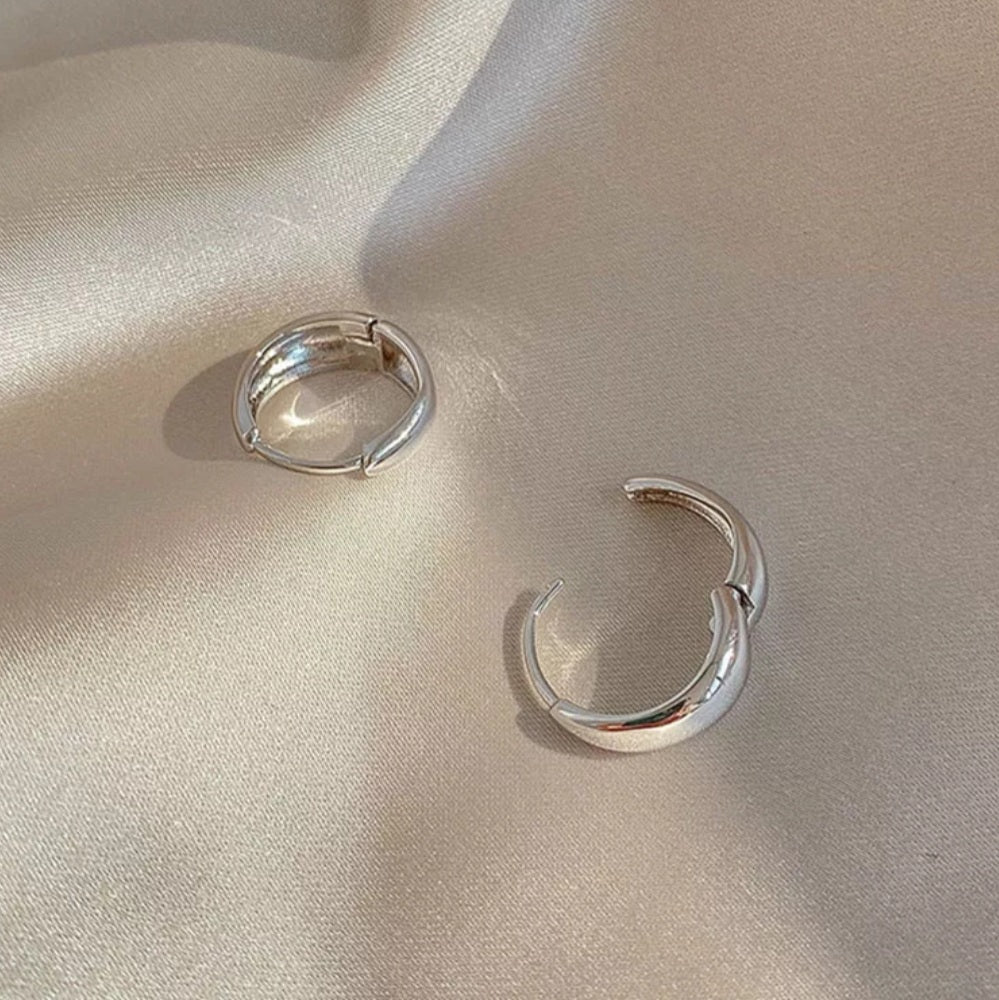 925 Sterling Silver Arc Hoop Earrings