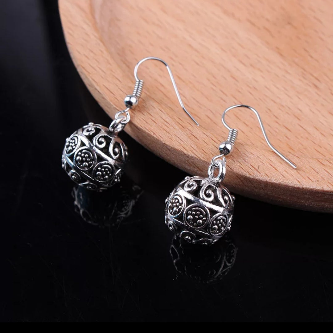 Bohemian Filigree Ball Drop Earrings