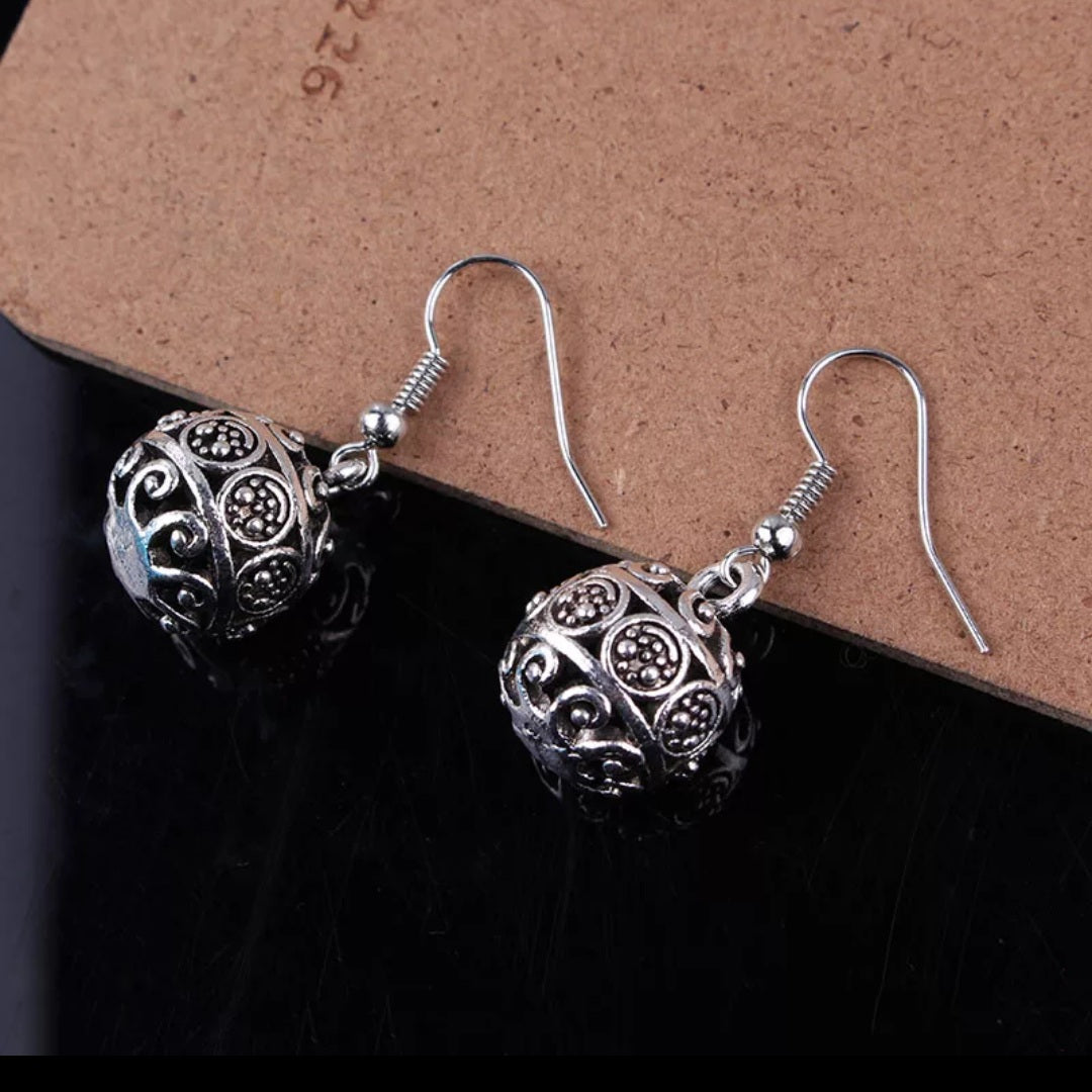 Bohemian Filigree Ball Drop Earrings