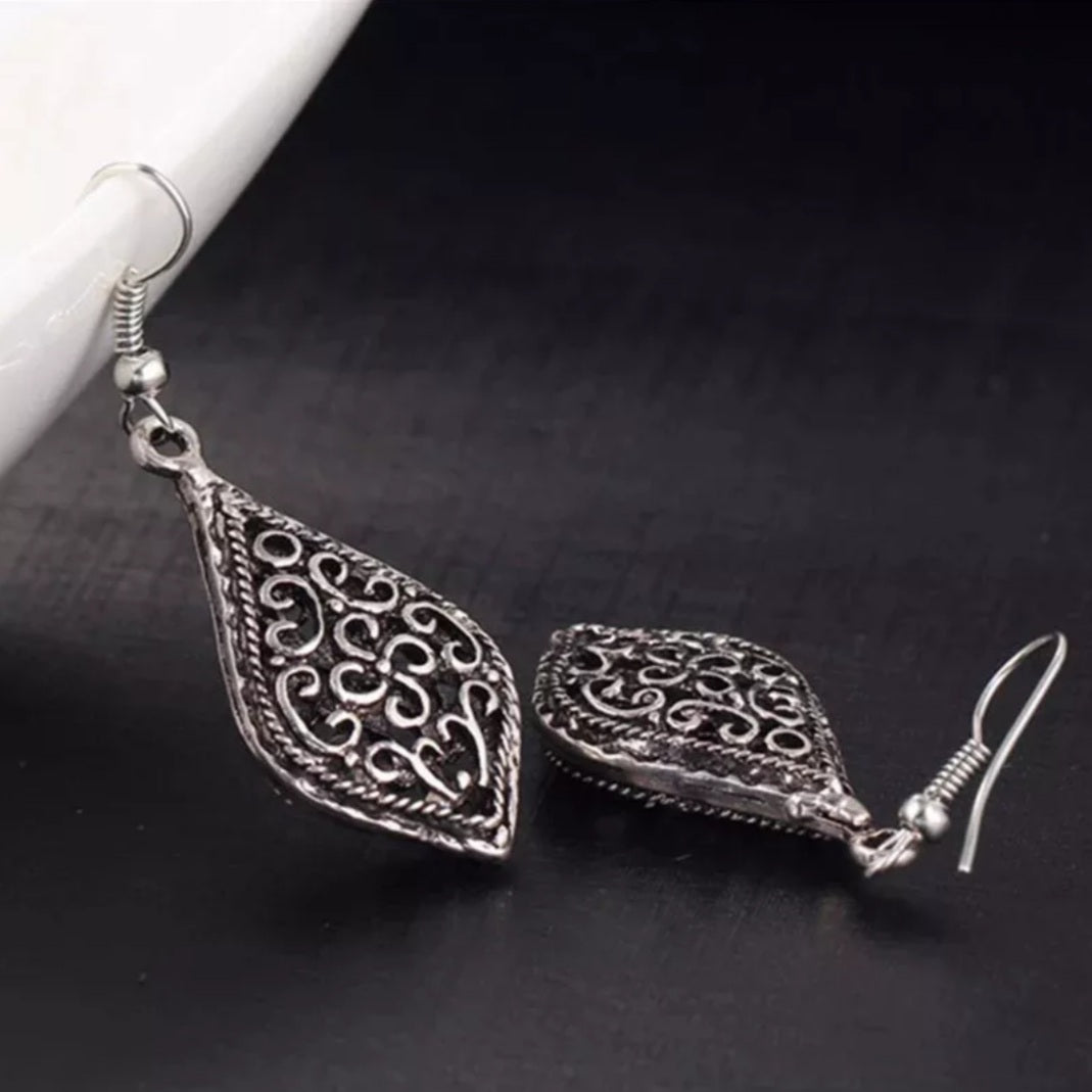 Bohemian 3D Filigree Teardrop Drop Earrings