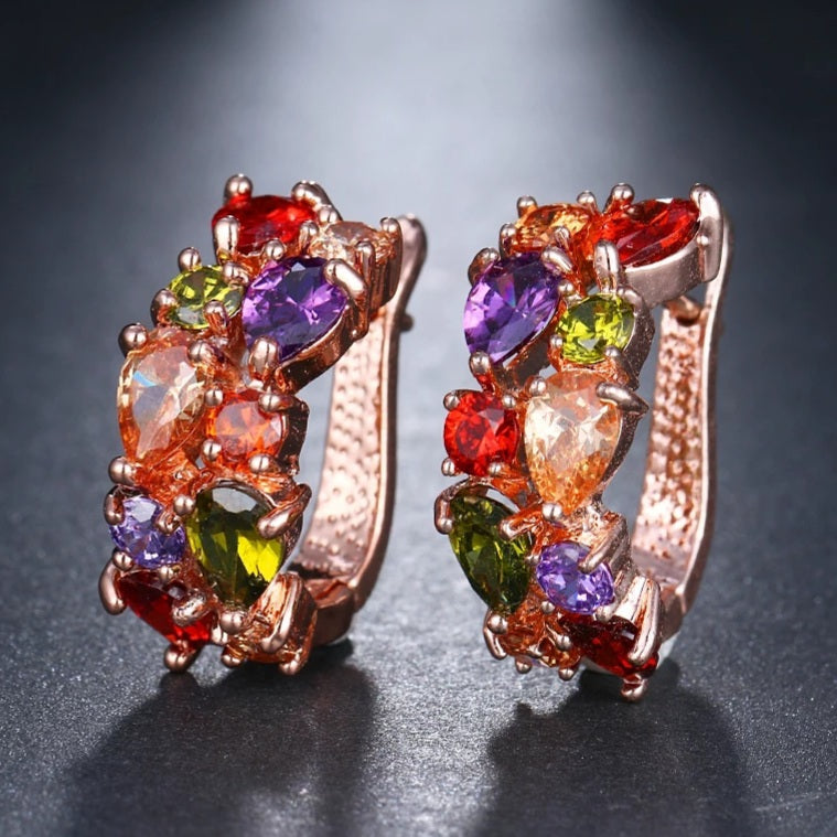 Luxury Multi-Colour Hoop Earrings