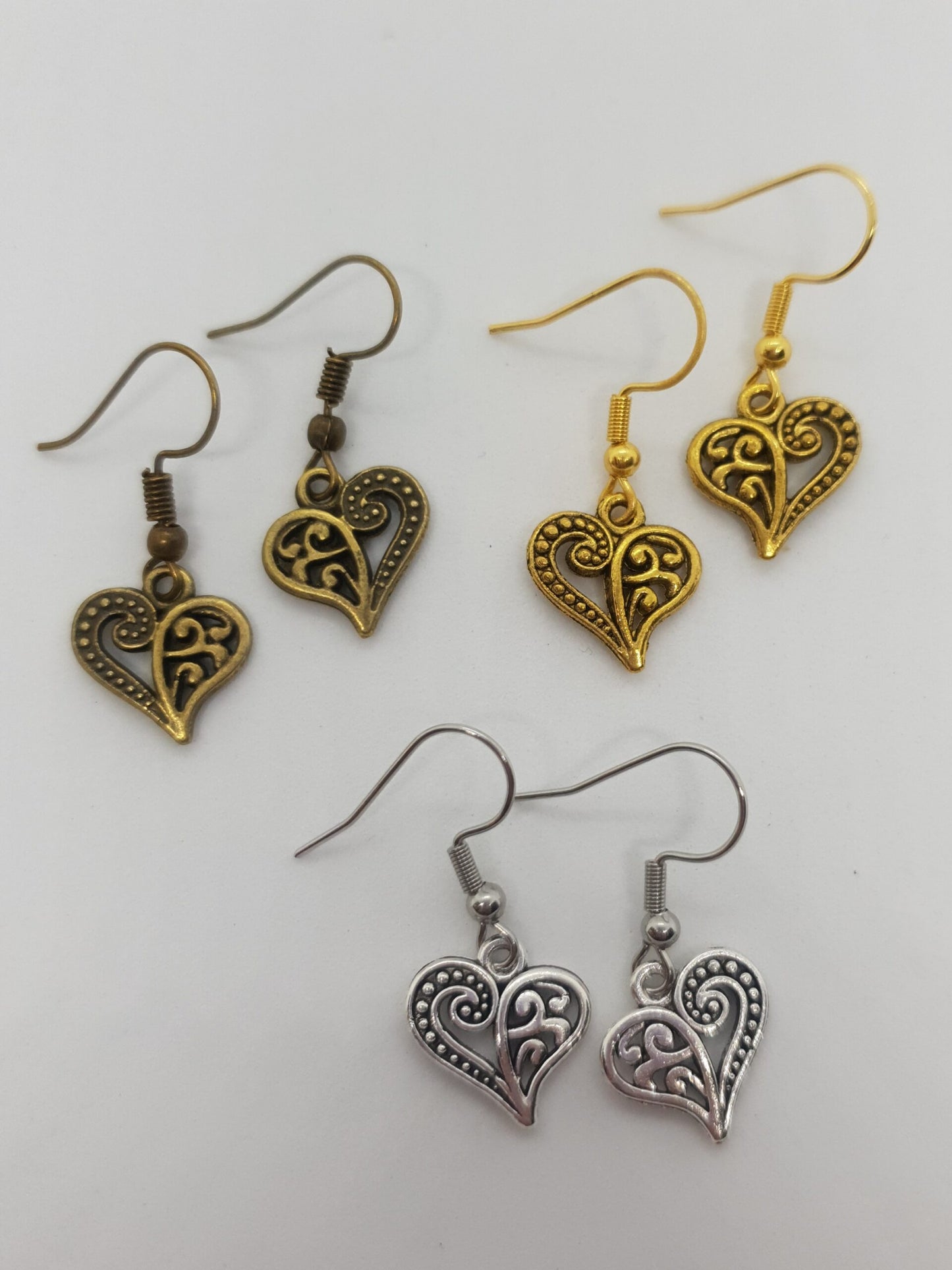 Antique Filigree Heart Earrings