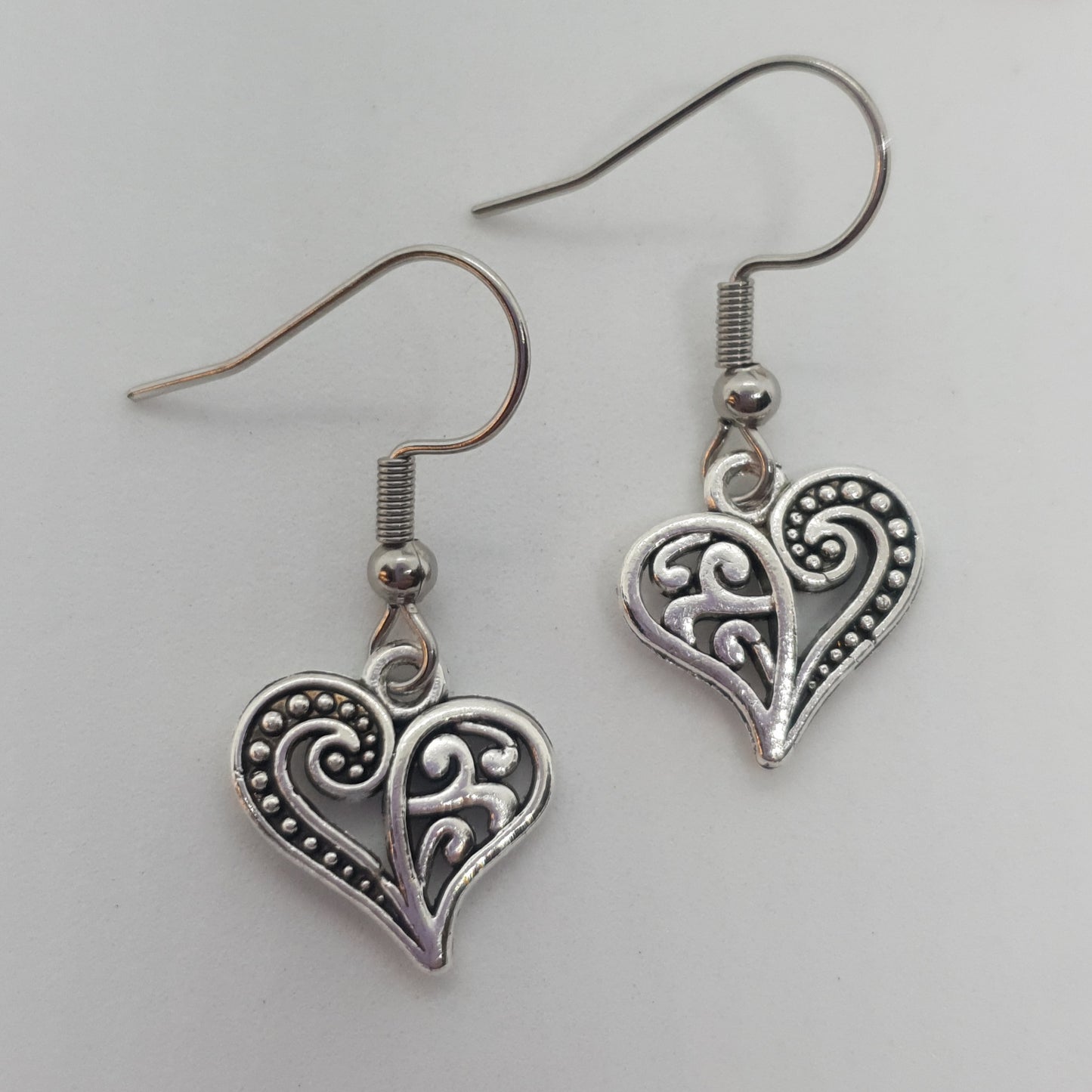 Antique Filigree Heart Earrings