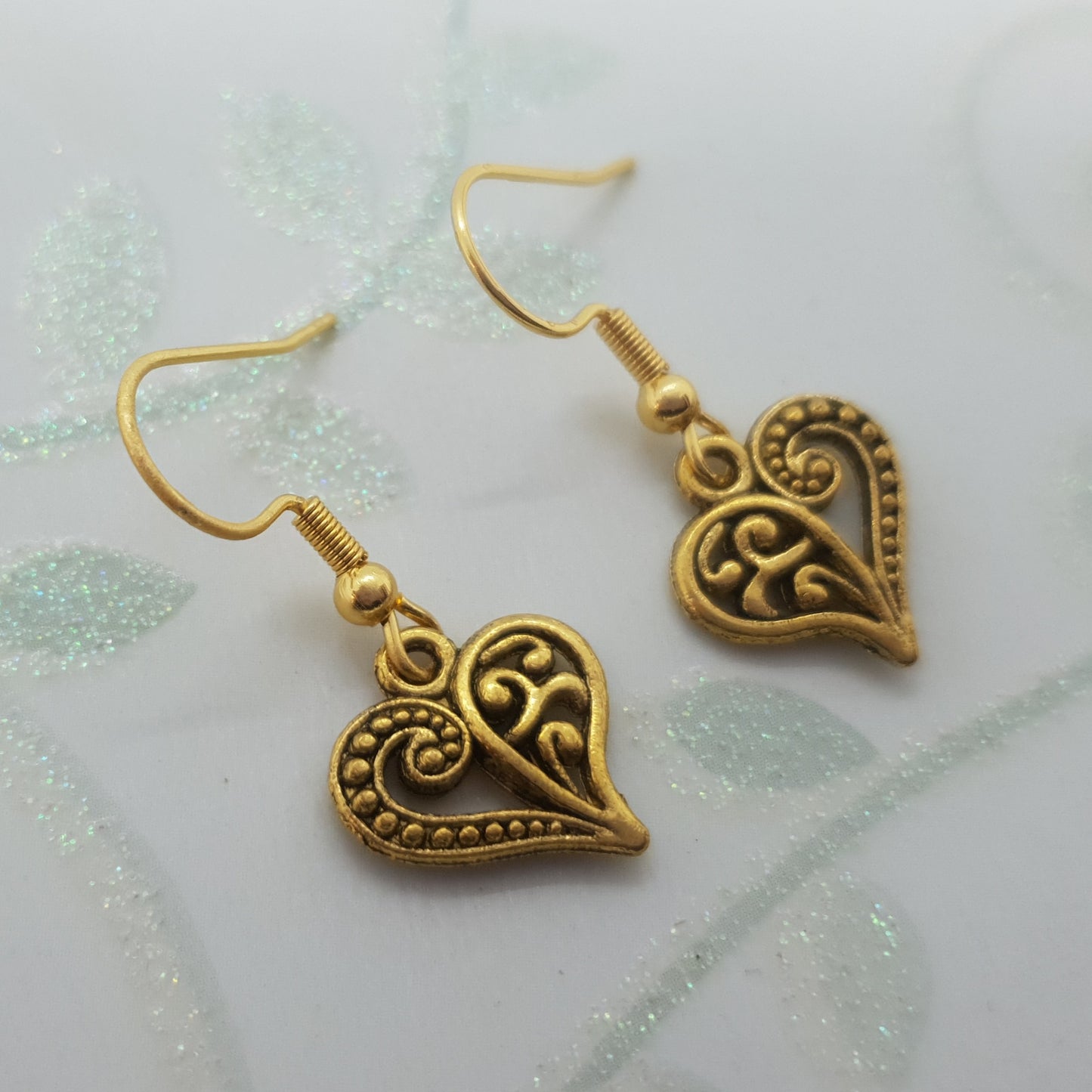 Antique Filigree Heart Earrings