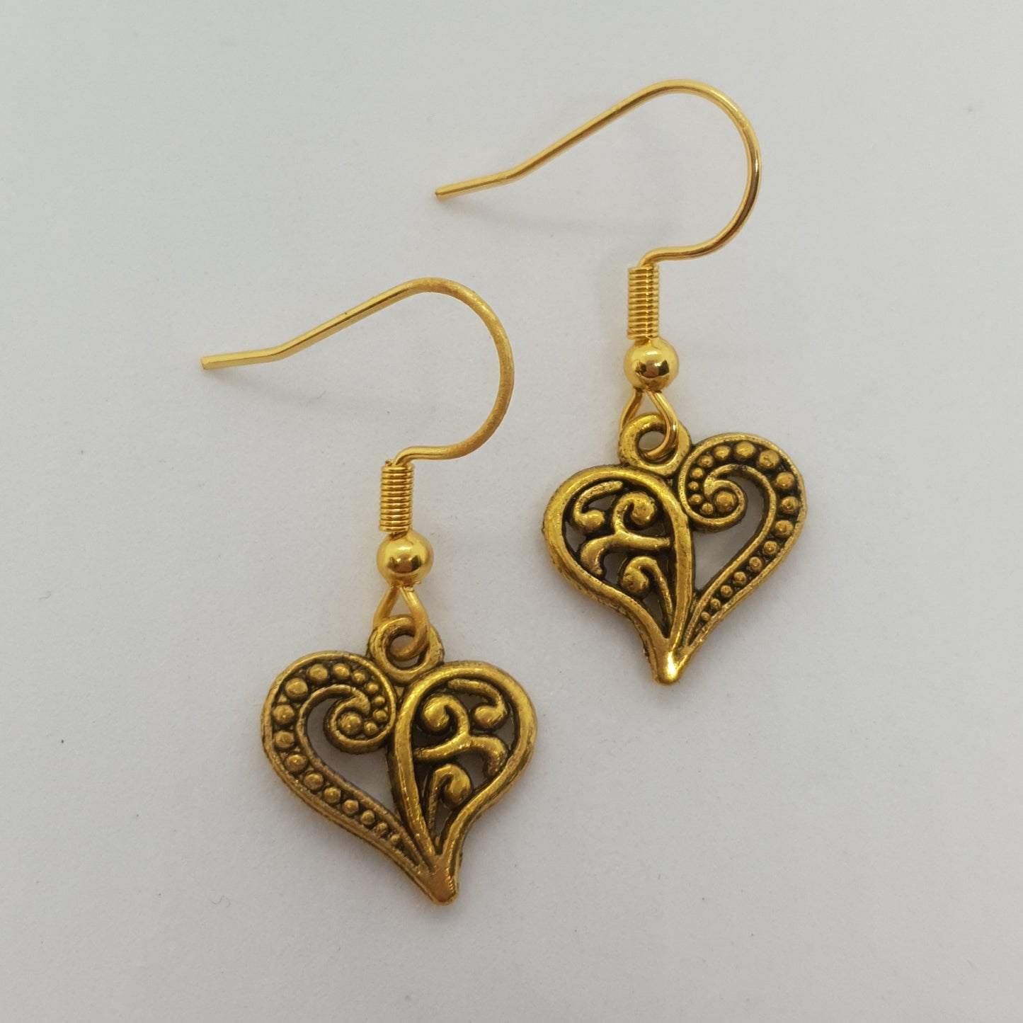 Antique Filigree Heart Earrings