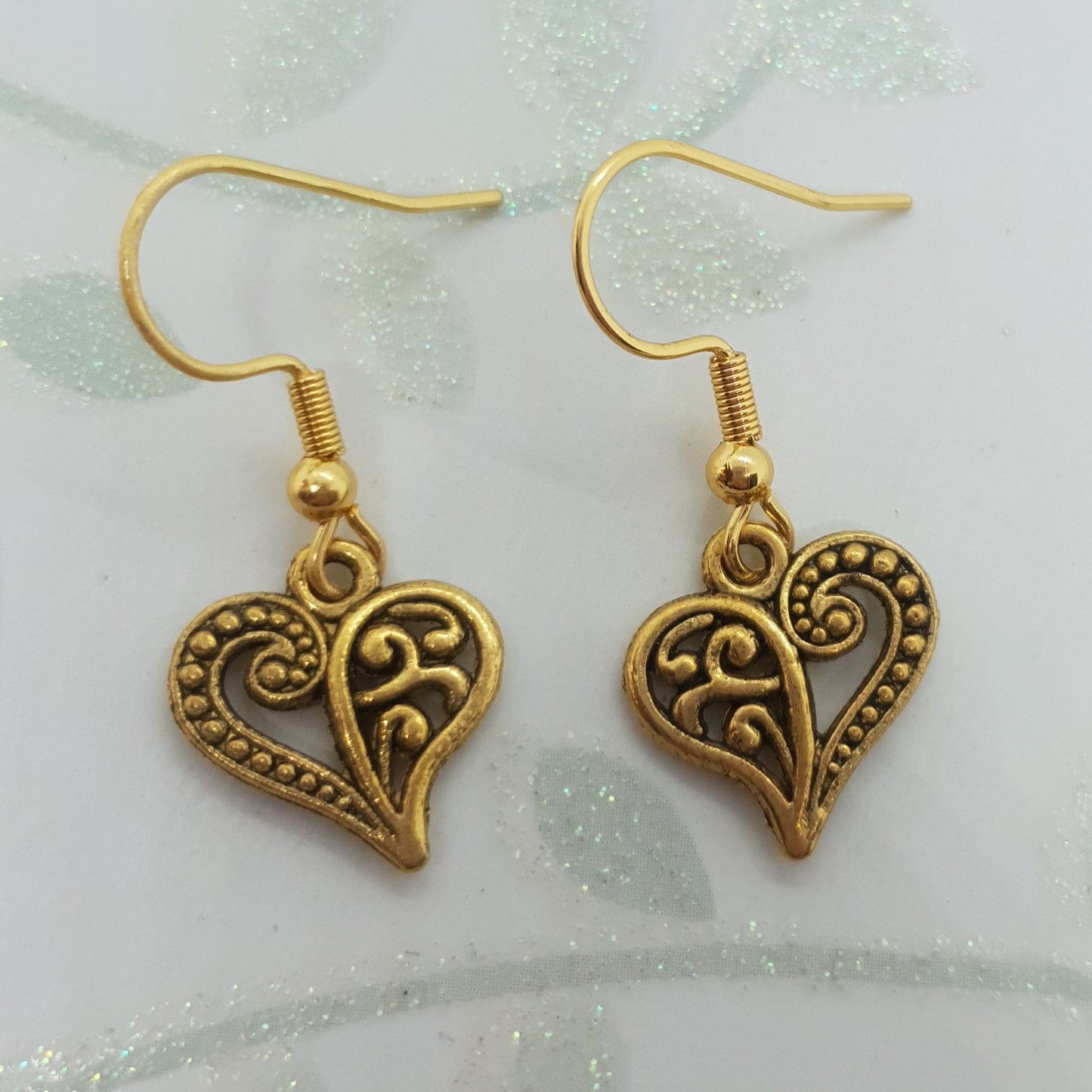 Antique Filigree Heart Earrings