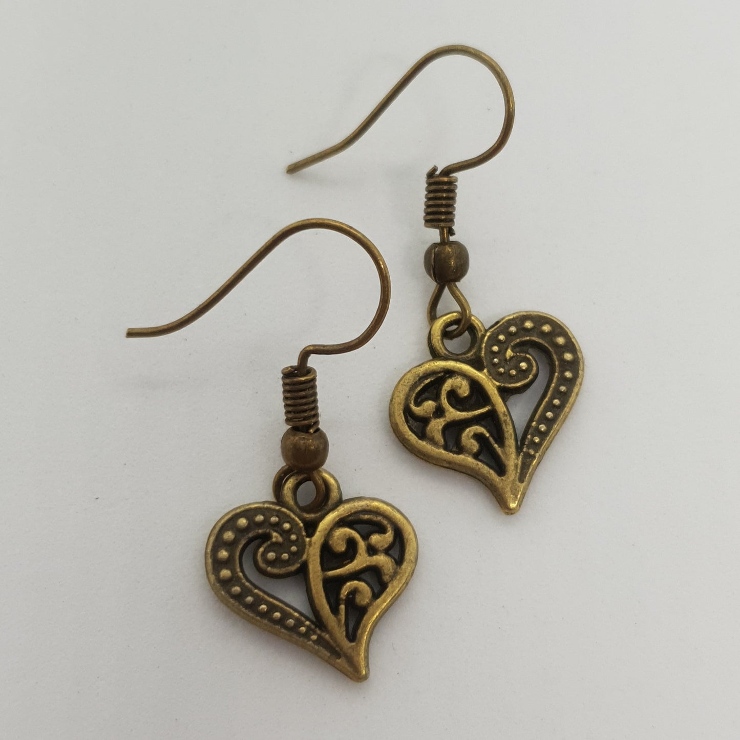 Antique Filigree Heart Earrings