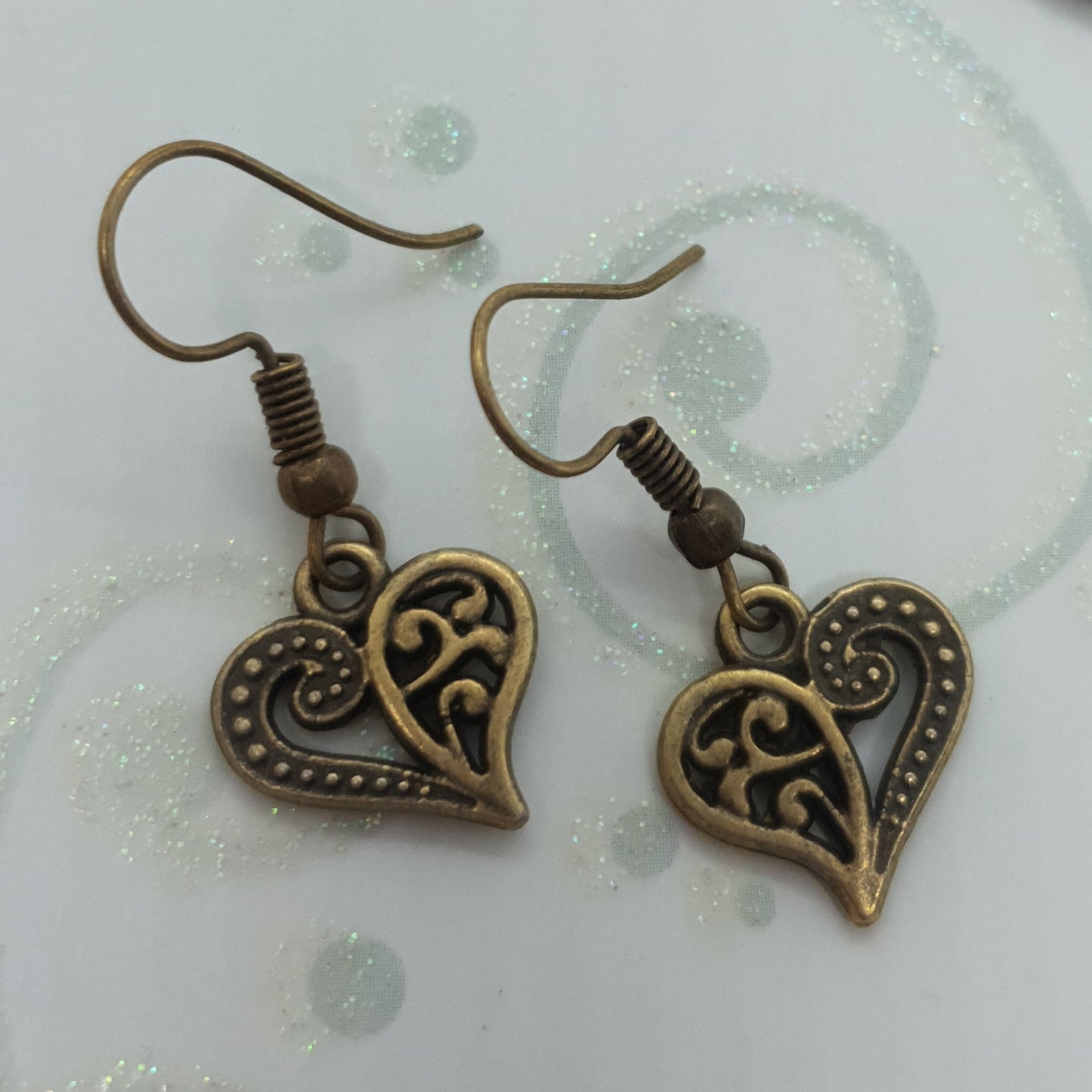 Antique Filigree Heart Earrings