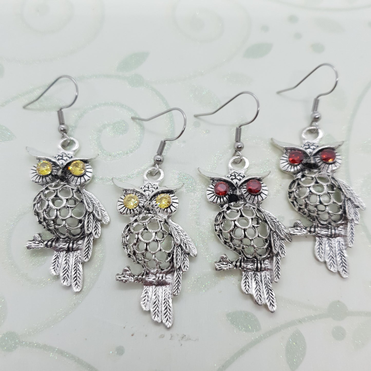 Vintage Tibetan Silver Owl Earrings