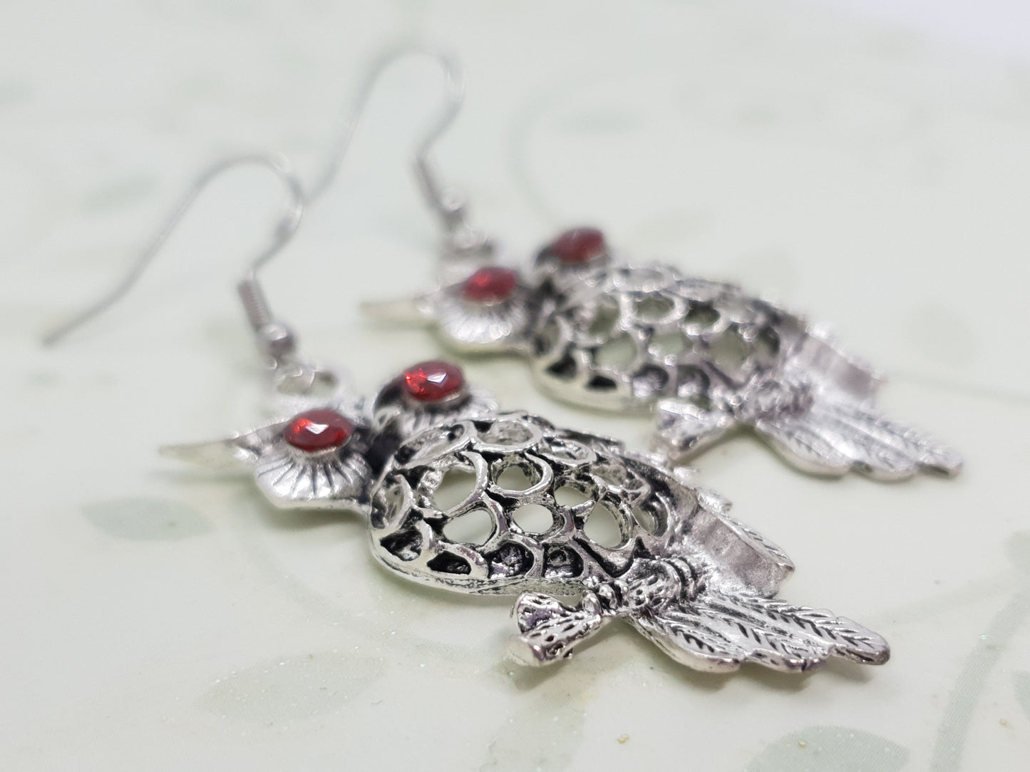 Vintage Tibetan Silver Owl Earrings