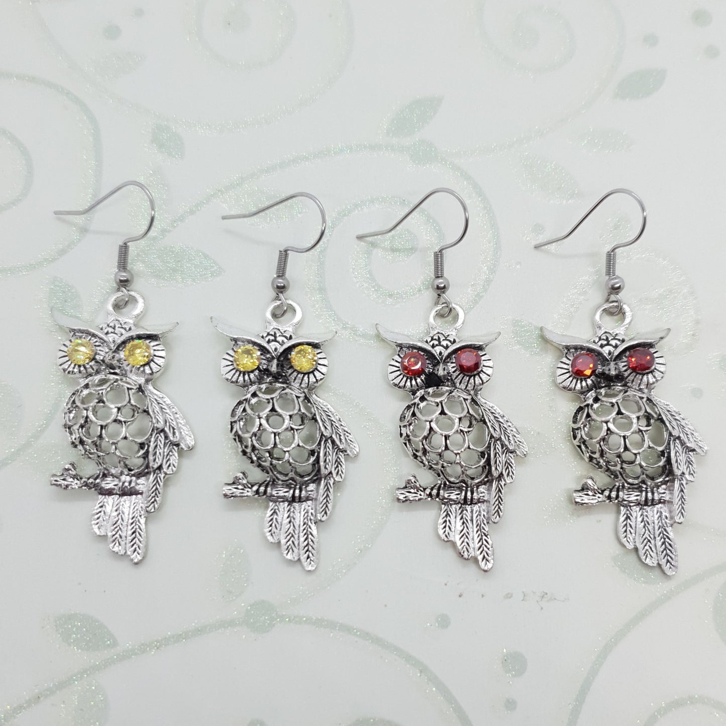 Vintage Tibetan Silver Owl Earrings