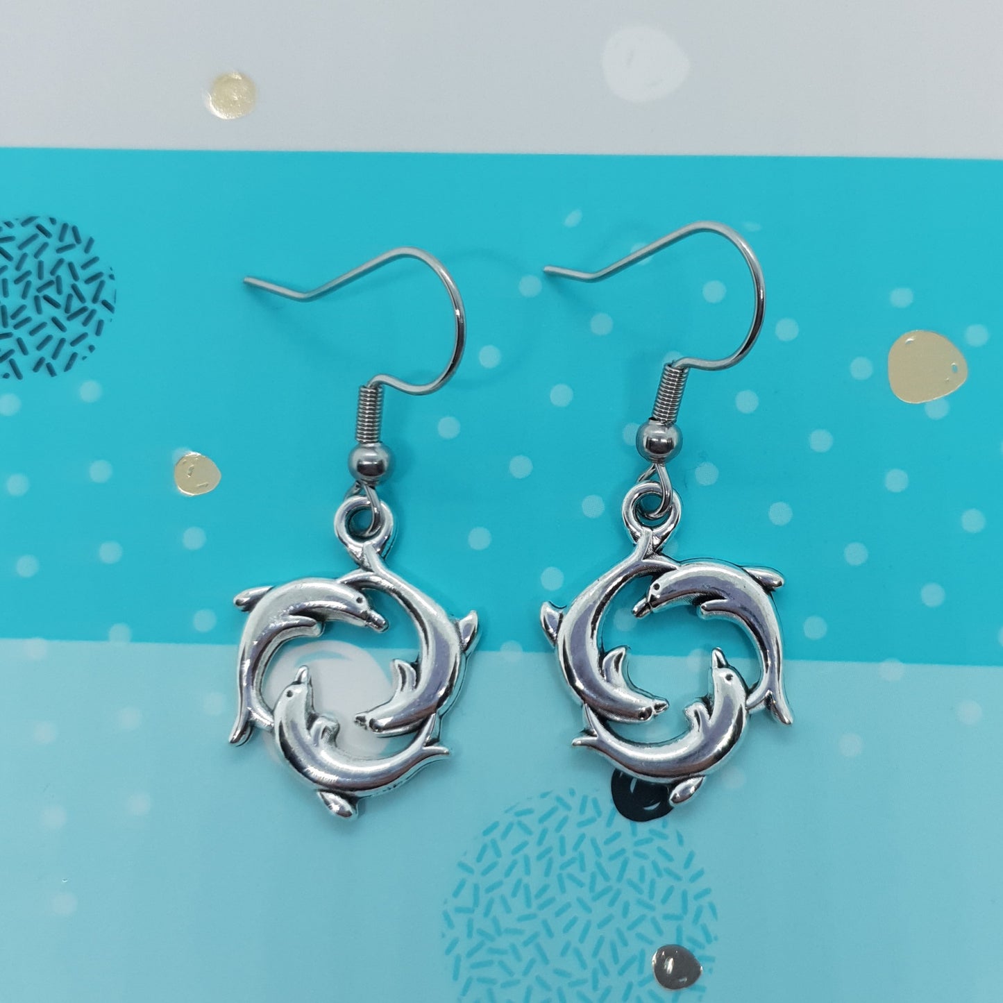 Three Dolphin Show Earrings