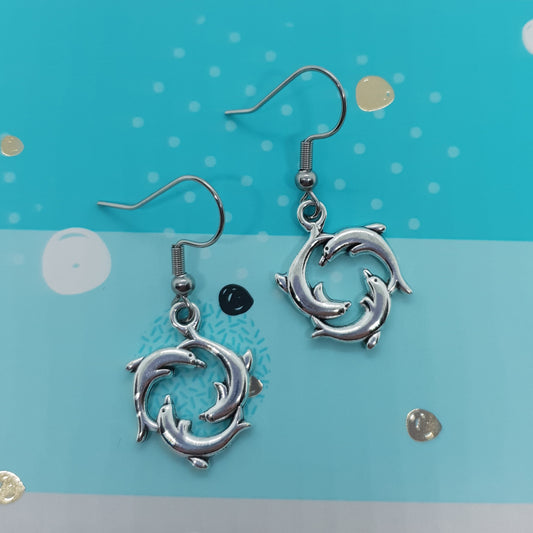 Three Dolphin Show Earrings