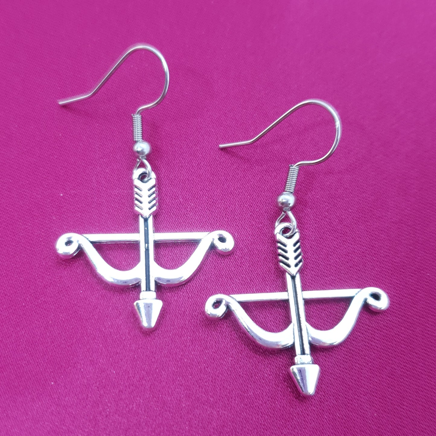 Silver Bow & Arrow Earrings