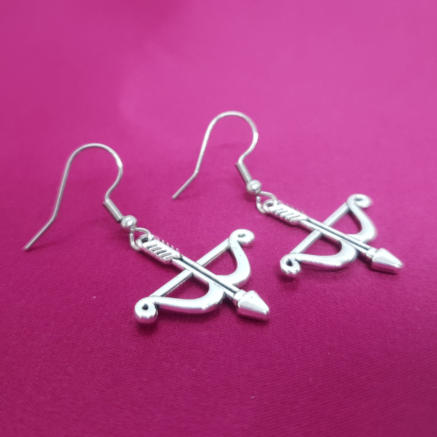 Silver Bow & Arrow Earrings