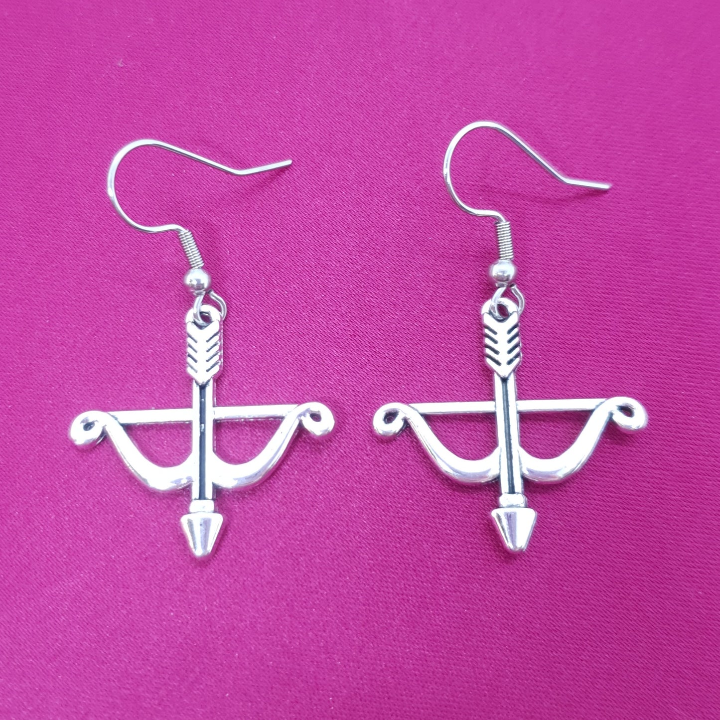 Silver Bow & Arrow Earrings