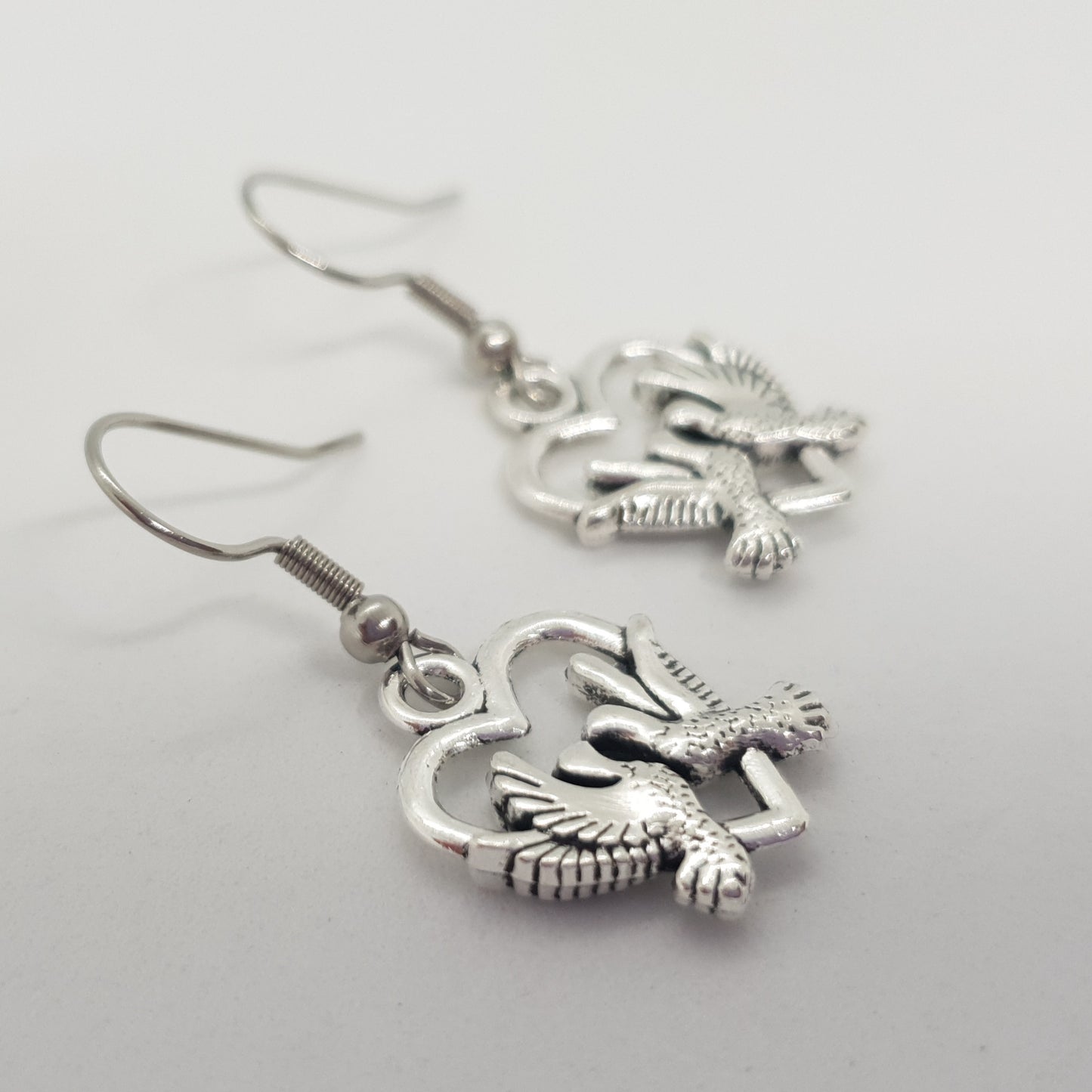 Silver Love Doves Earrings