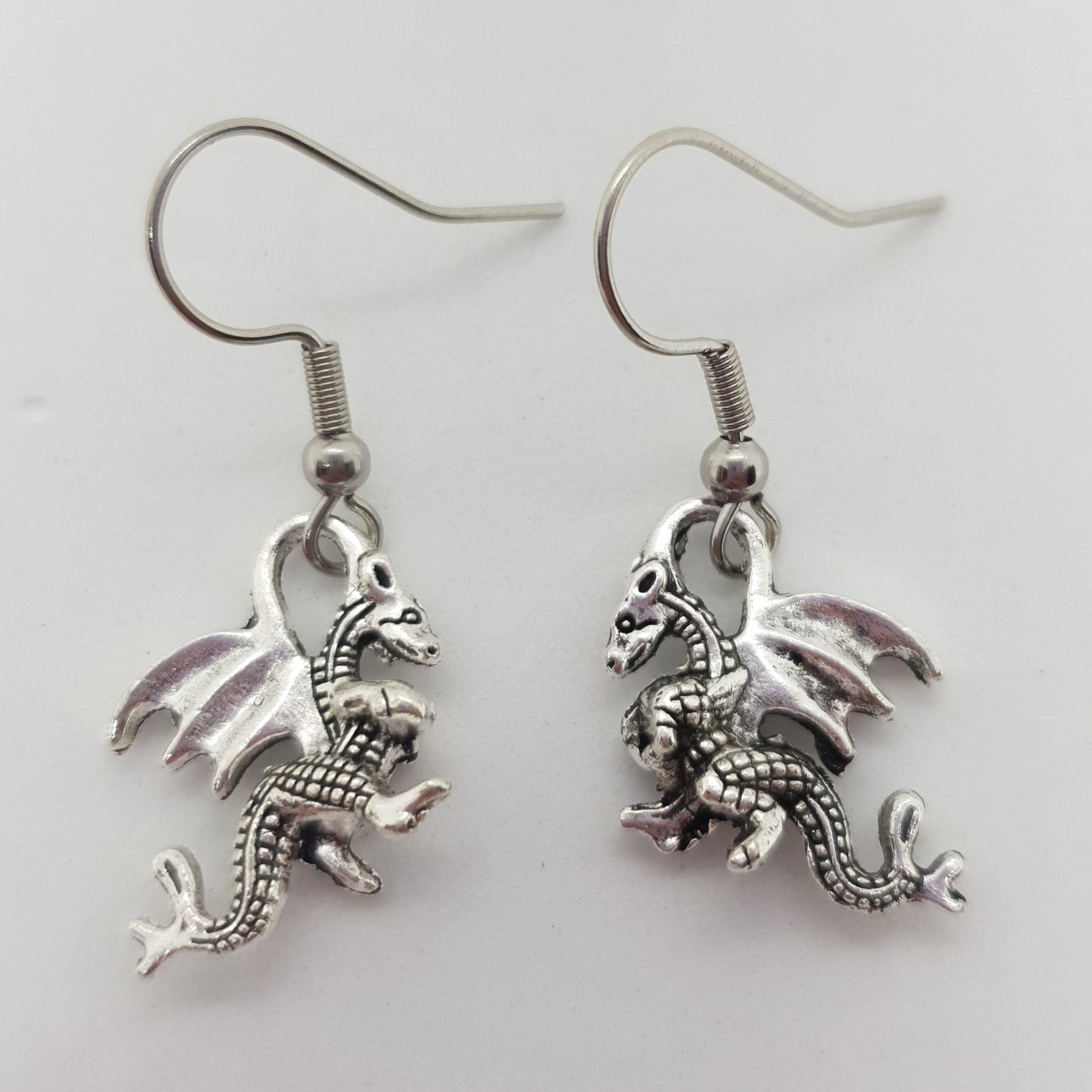 Antique Silver Dragon Earrings