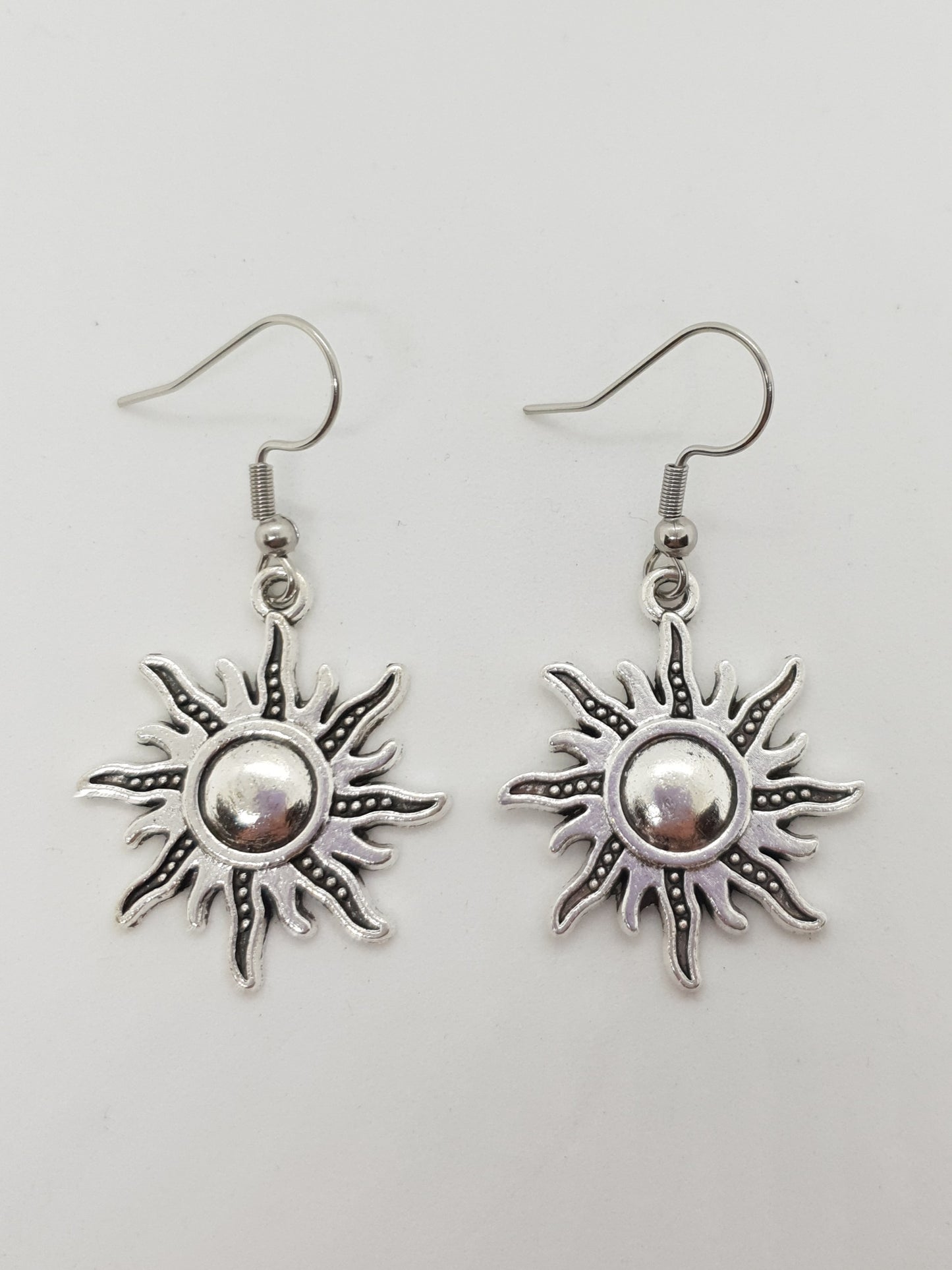 Antique Silver Sunshine Earrings